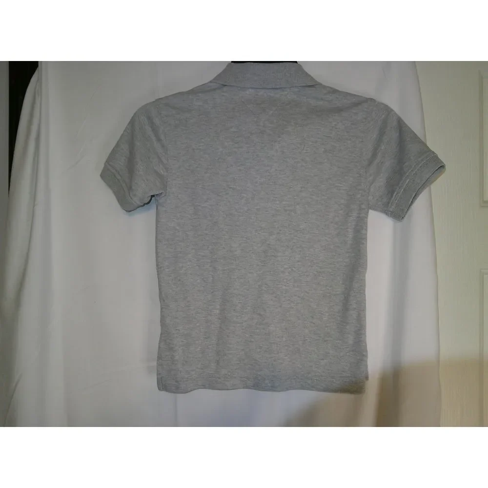 Tommy Hilfiger Gray Polo Shirt with Maroon Lion‎ Logo Youth Size L/7